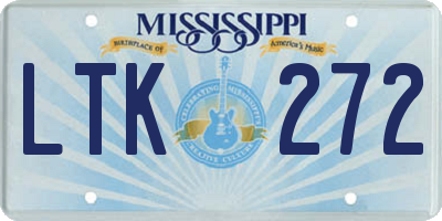 MS license plate LTK272