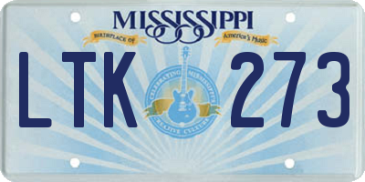 MS license plate LTK273
