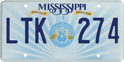 MS license plate LTK274
