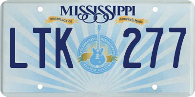 MS license plate LTK277