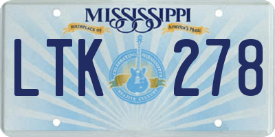 MS license plate LTK278