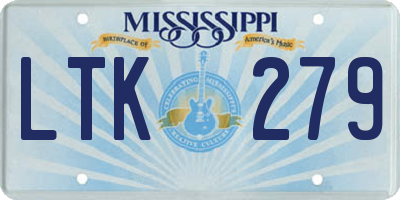 MS license plate LTK279
