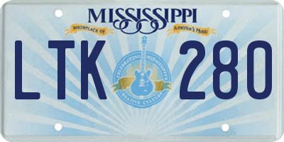 MS license plate LTK280