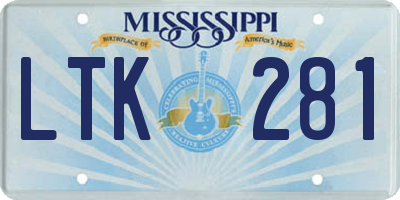 MS license plate LTK281