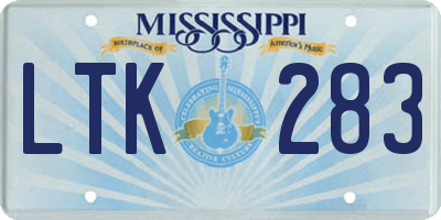 MS license plate LTK283