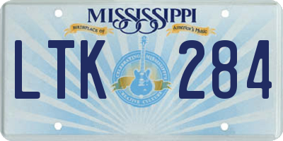 MS license plate LTK284