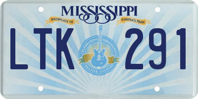 MS license plate LTK291
