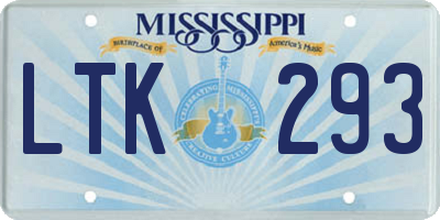 MS license plate LTK293