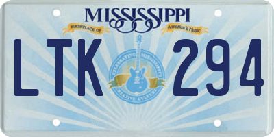 MS license plate LTK294