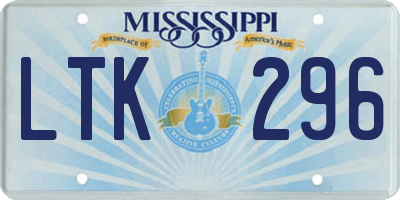 MS license plate LTK296