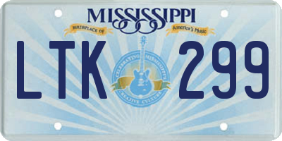 MS license plate LTK299