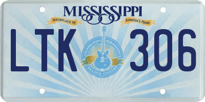 MS license plate LTK306