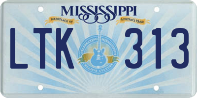 MS license plate LTK313