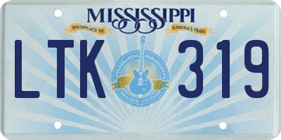 MS license plate LTK319