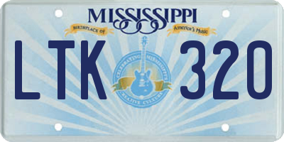 MS license plate LTK320
