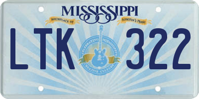MS license plate LTK322