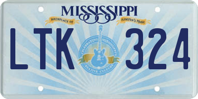 MS license plate LTK324