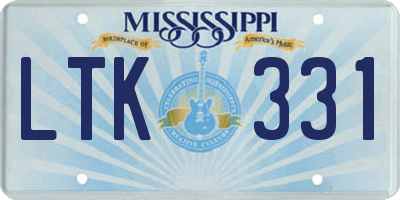 MS license plate LTK331