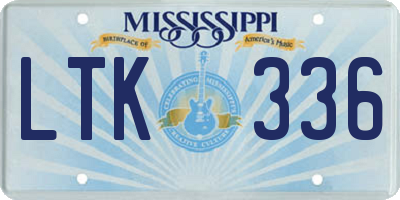 MS license plate LTK336