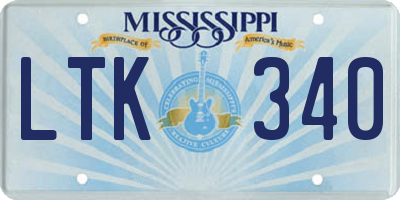 MS license plate LTK340