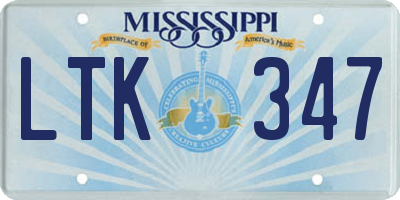 MS license plate LTK347