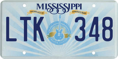 MS license plate LTK348
