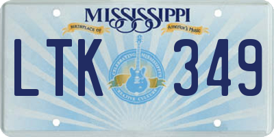 MS license plate LTK349