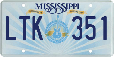 MS license plate LTK351
