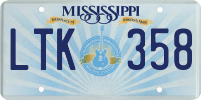 MS license plate LTK358