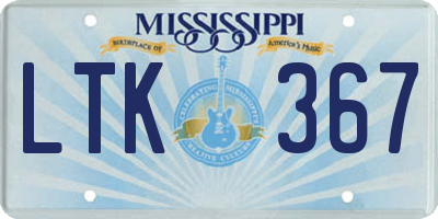 MS license plate LTK367
