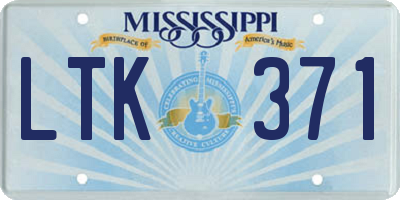 MS license plate LTK371