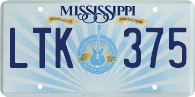 MS license plate LTK375