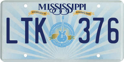 MS license plate LTK376