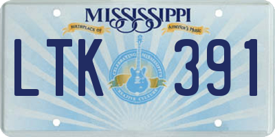 MS license plate LTK391