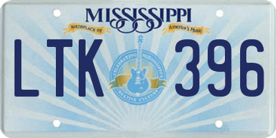 MS license plate LTK396