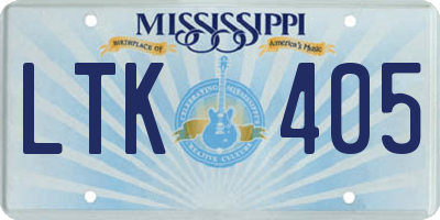 MS license plate LTK405