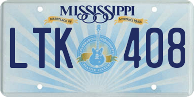 MS license plate LTK408