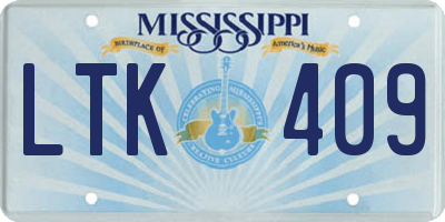 MS license plate LTK409