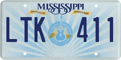 MS license plate LTK411