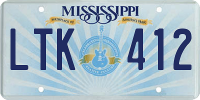 MS license plate LTK412