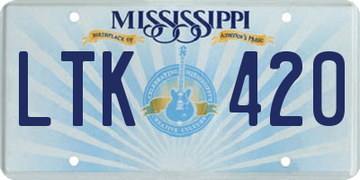 MS license plate LTK420