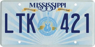 MS license plate LTK421