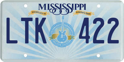 MS license plate LTK422