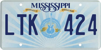 MS license plate LTK424
