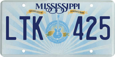 MS license plate LTK425