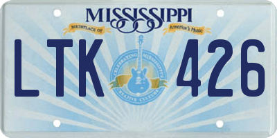 MS license plate LTK426