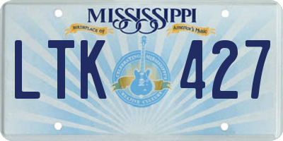 MS license plate LTK427