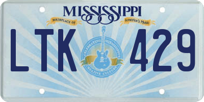 MS license plate LTK429