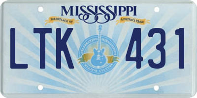 MS license plate LTK431
