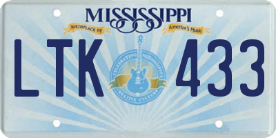 MS license plate LTK433